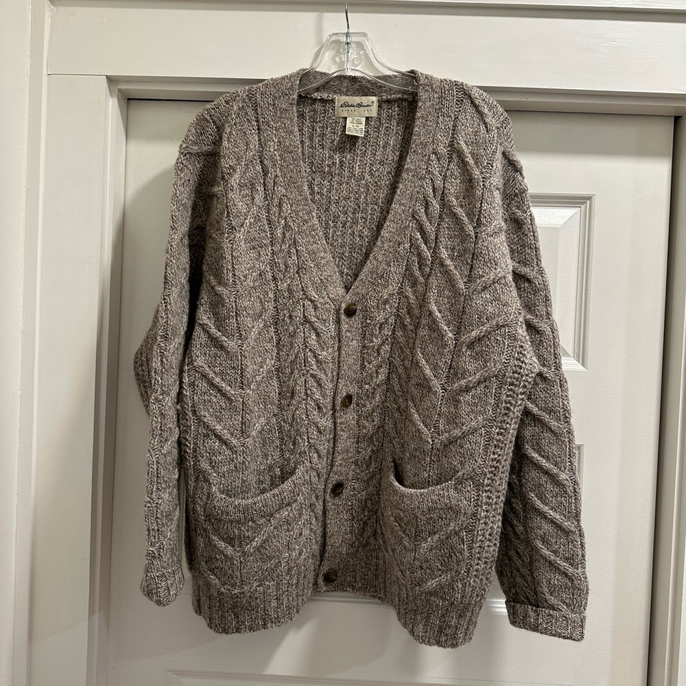 Men’s Eddie Bauer Wool Cable knit cardigan